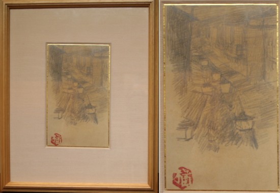 Y543 小出楢重筆・街図額の詳細画像(拡大)